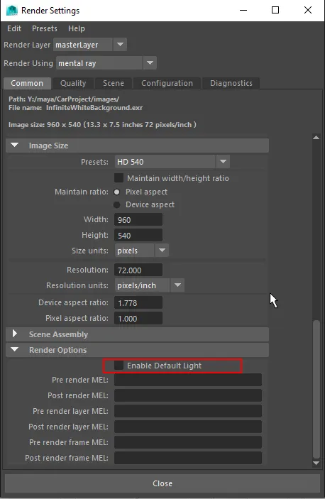 Disabled Default Light